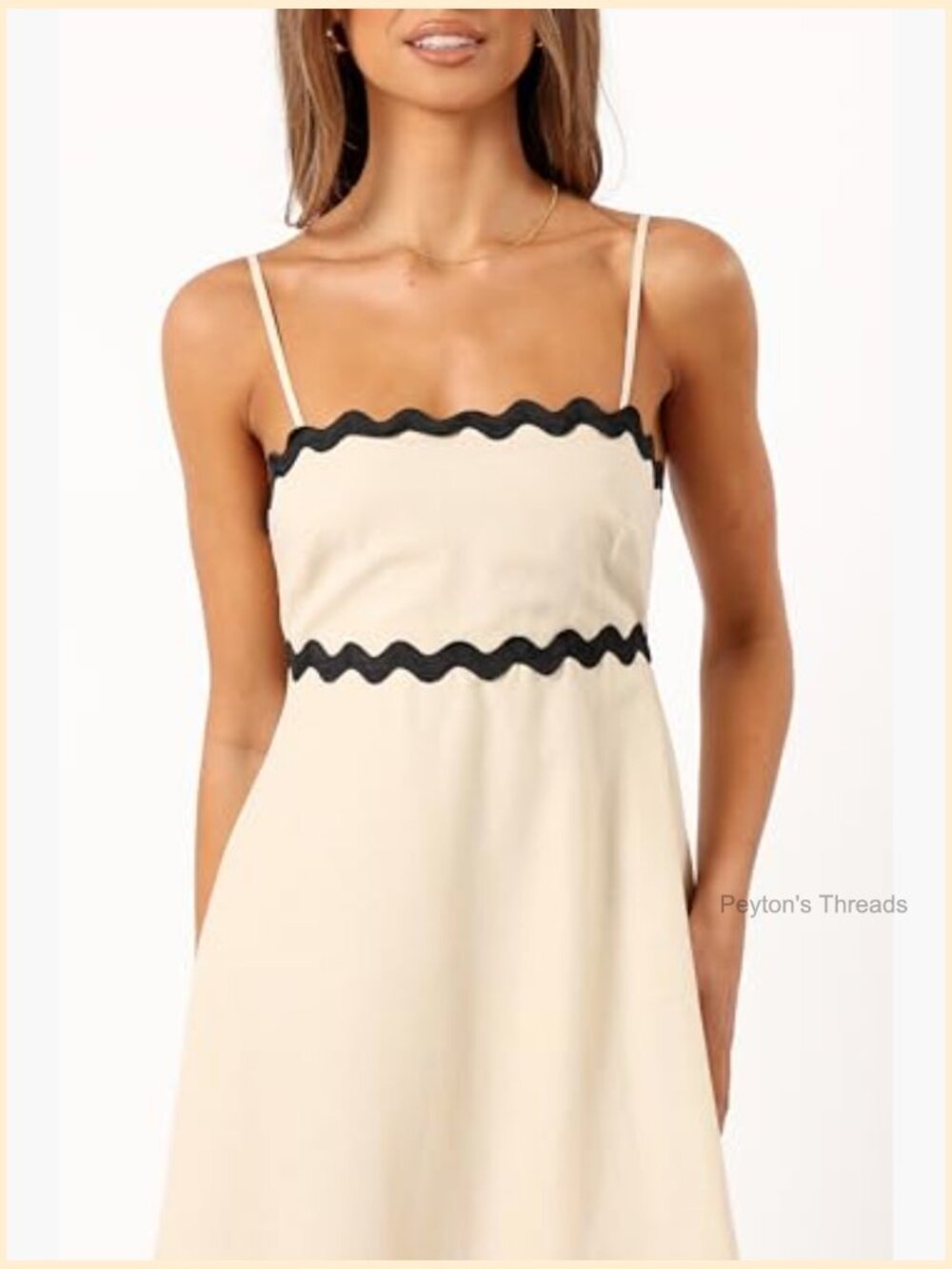 Yana Maxi Dress with Thin Adjustable Straps, Zip Back, Cotton - Picture 6 of 6